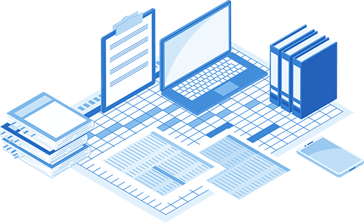 書類やファイル、パソコンのイメージ画像